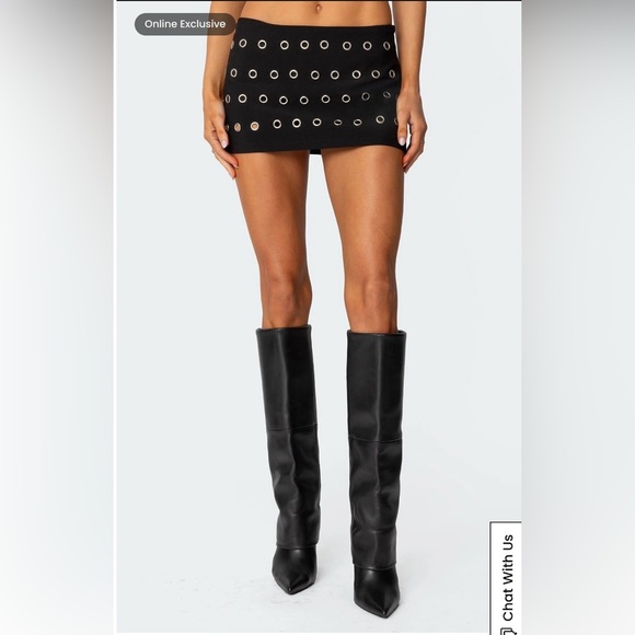 Edikted Arlette Grommet Mini Skort NWT Size Small - Picture 2 of 5